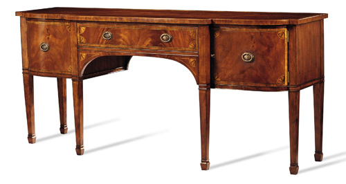 Crotch Mahogany and Movingue Sideboard with Brass Handles