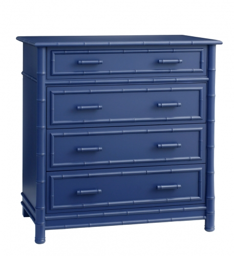 Faux Bamboo Dresser - Blue