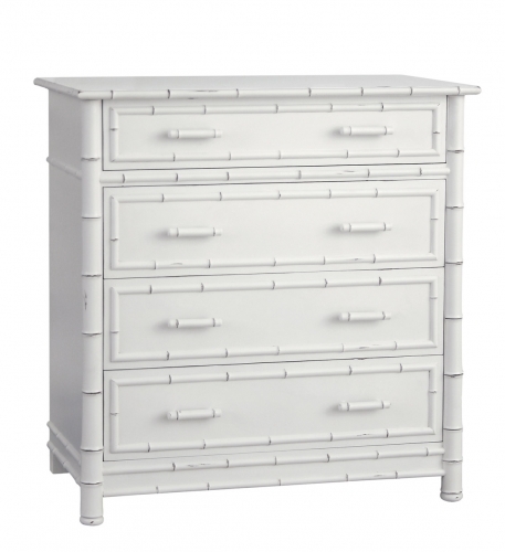 Faux Bamboo Dresser White