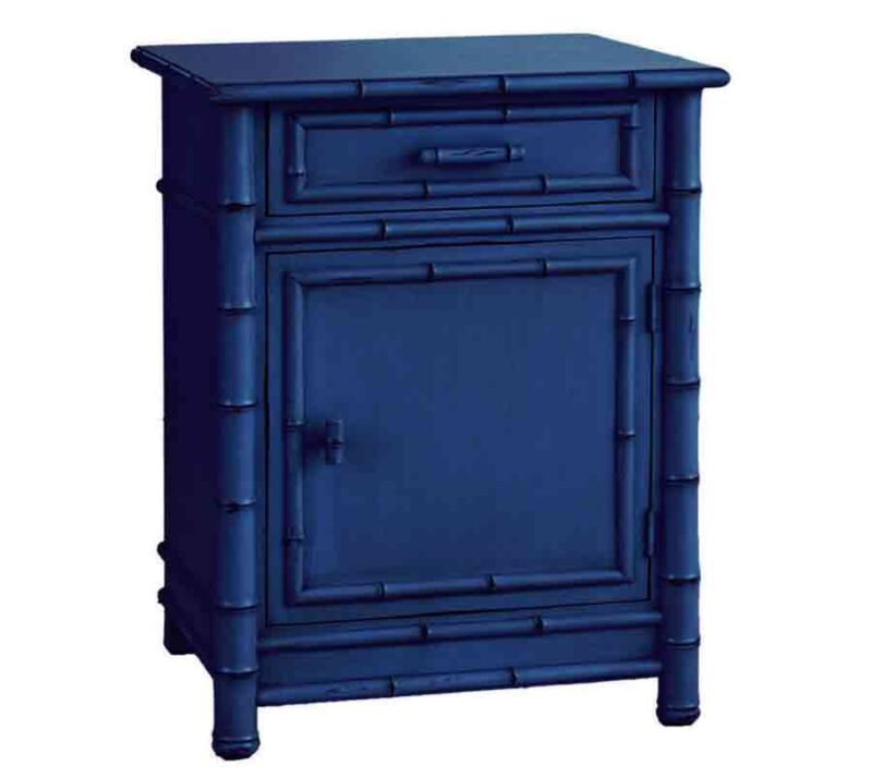 Faux Bamboo Nightstand-Blue