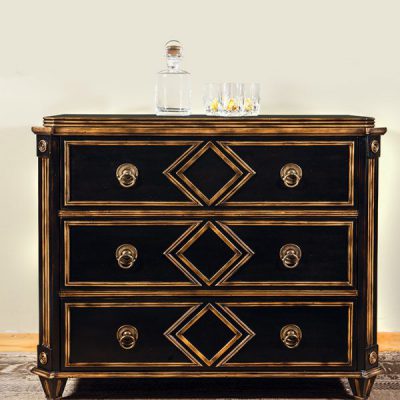 French Chest Black Gilded