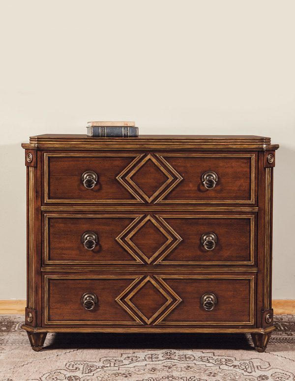 French Chest in Mahogany w/ Gilded Molding