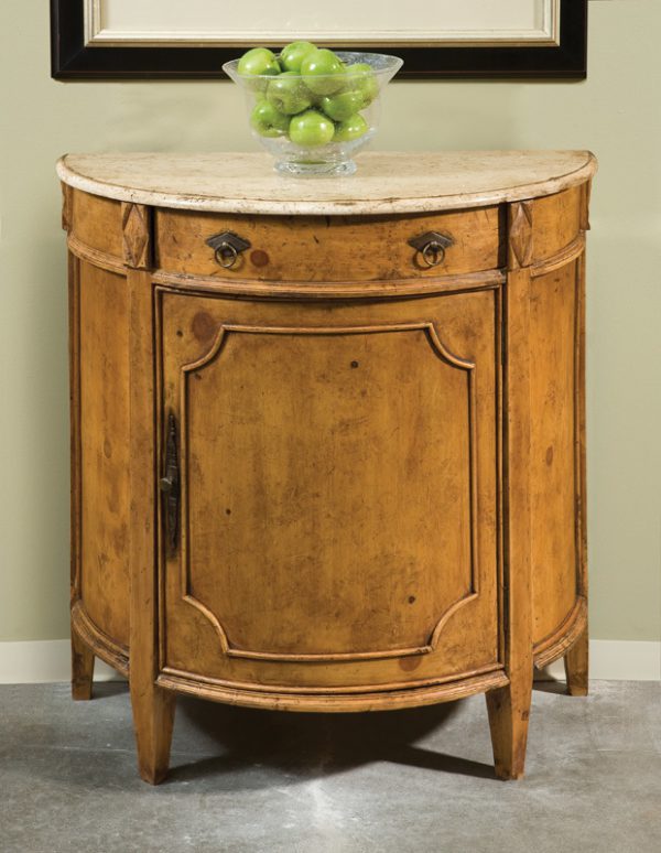 French Olde Timber Demilune with marble top