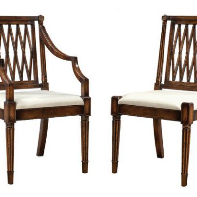 Oak Trellis Back Side & Arm Chairs