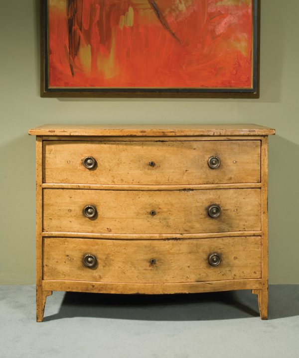 Pine Swedish Serpentine 3 Draw Chest in Olde Timber