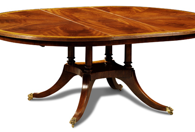 Round Oval Inlay Dining Table