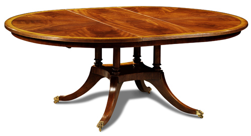 Crotch Mahogany Round Dining Table