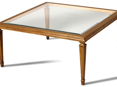 Square Glass-Top Cocktail Table