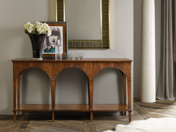 Triple Classical Console With Shelf - Staged