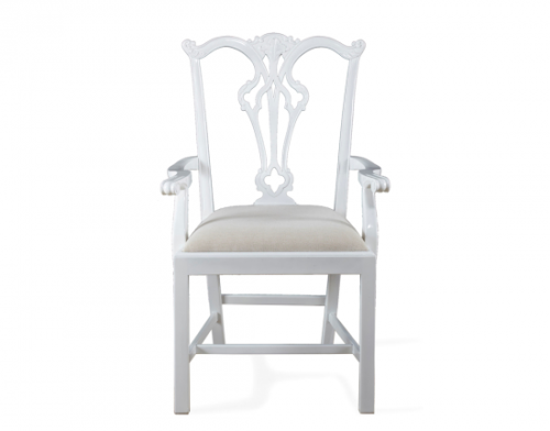 Arm Chair - White , Front view