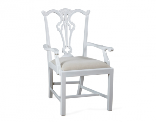 Arm Chair, White - Side view