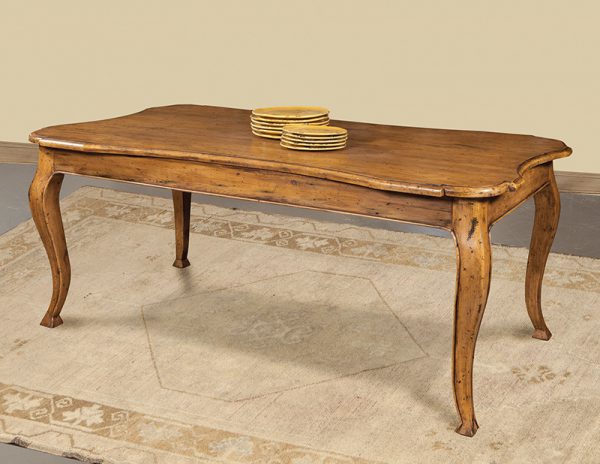 Italian Shaped Dining Table in Olde Pine - Staged