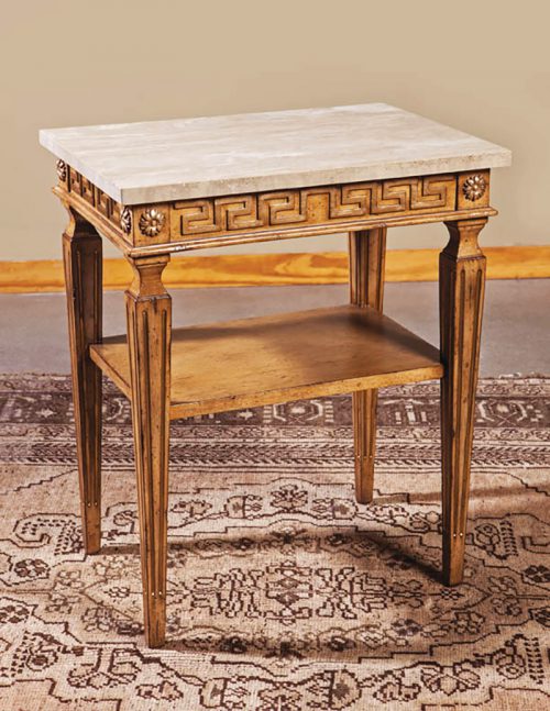 Italian Side Table with Marble Top - Staged