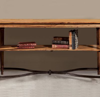 Olde Pine and Iron Stretcher Console