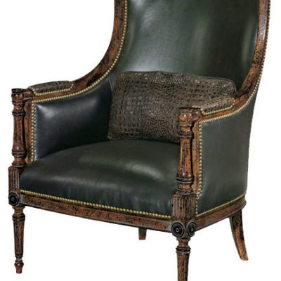 Scoop Back Leather Chair