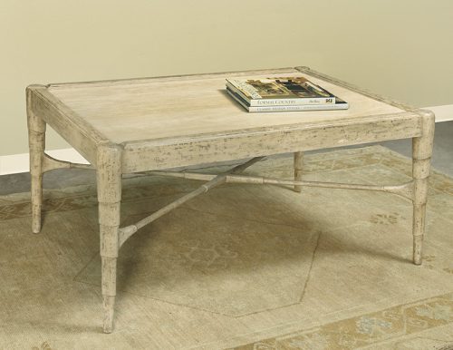 Stone Top Cocktail Table with Cafe Finish