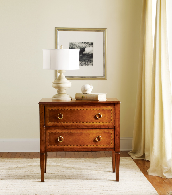 Two Drawer Fruitwood Commode - Staged