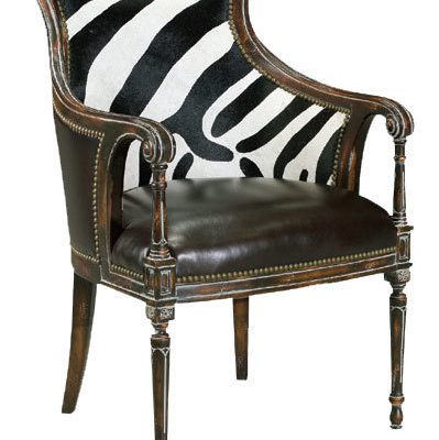 Zebra Back Leather Arm Chair
