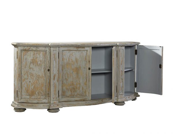 Washed Blue Briquette Sideboard - Open View