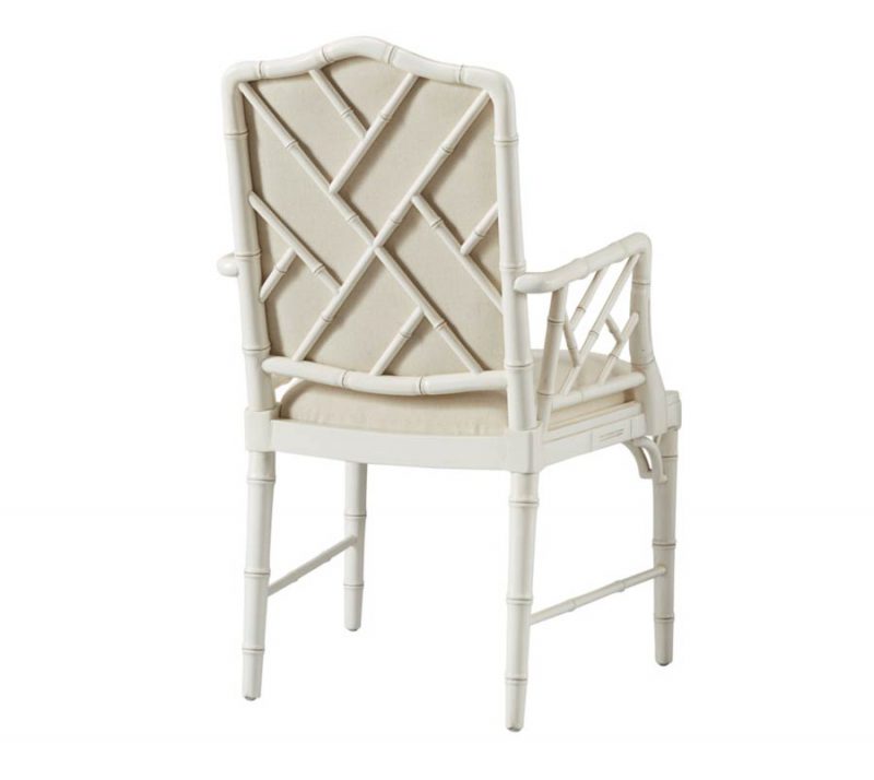 Upholstered Bamboo Arm Chair - Back View