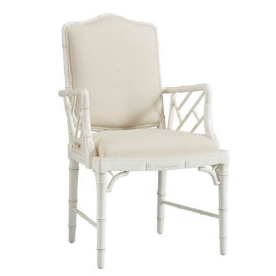 Upholstered Bamboo Arm Chair