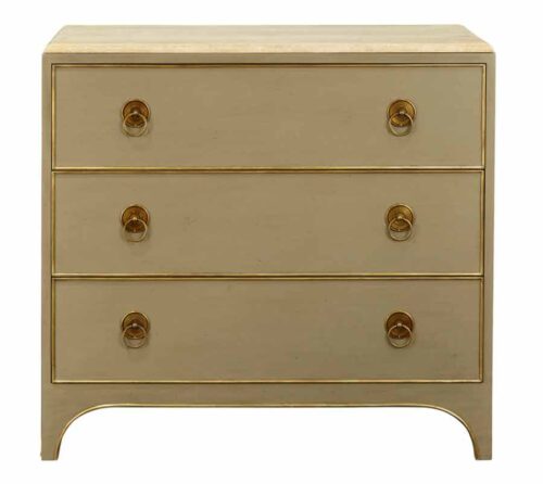 3-Drawer painted chest with stone top