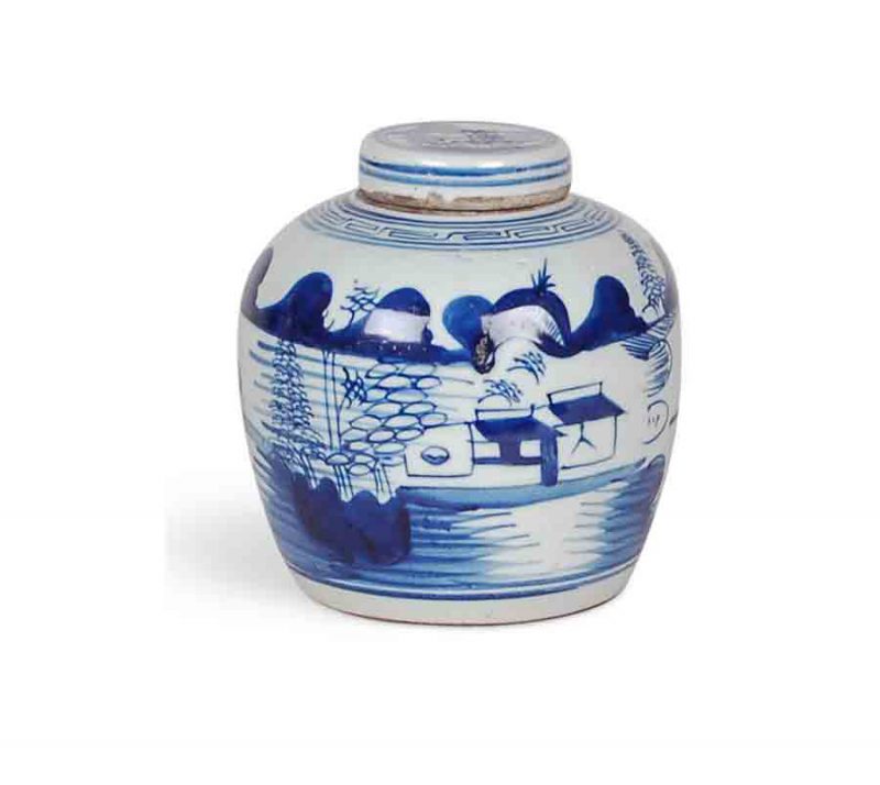Blue and White Canton Jar