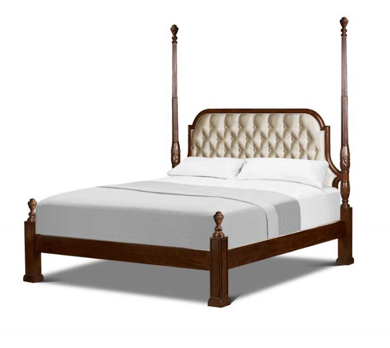 Mahogany Tufted King Bed