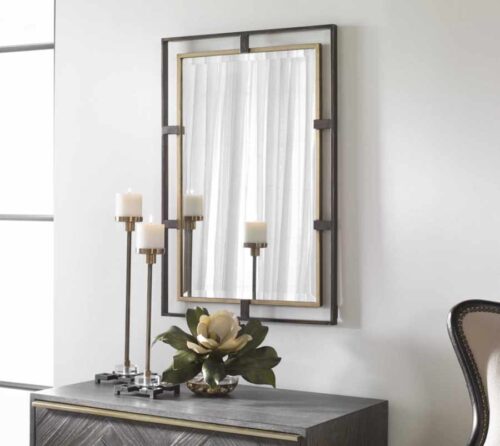 Carrizo Rectangle Mirror - Staged