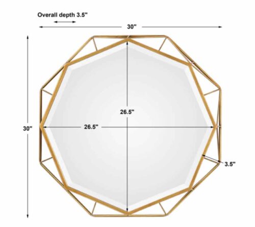 Mekhi Octagonal Mirror - Dimensions