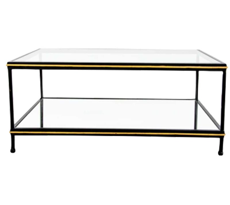 Black and Gold Coffee Table with glass top