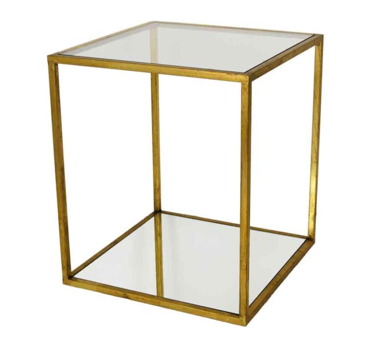 Gold Side Table-side view
