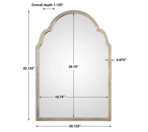 Brayden Petite Arch Mirror - Dimensions