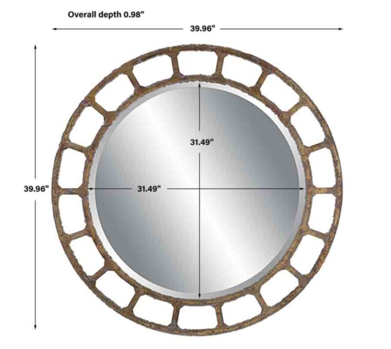 Darby Round Mirror - Dimensions View