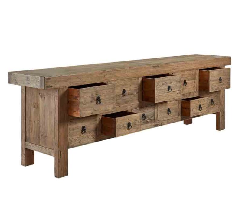 Old Pine Drawer Bank -Open View