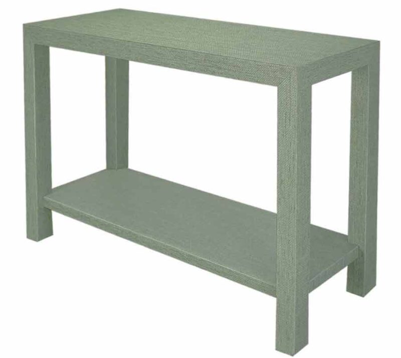 Grasscloth Console with Shelf