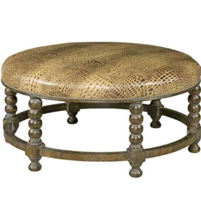 Wood Carved Cocktail Ottoman