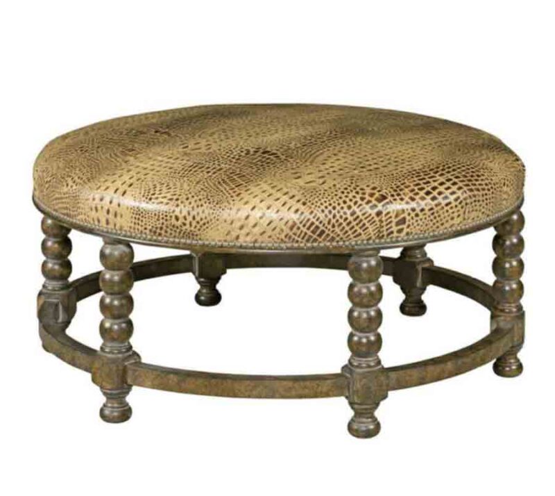 Cardiff Wood Carved Cocktail Ottoman